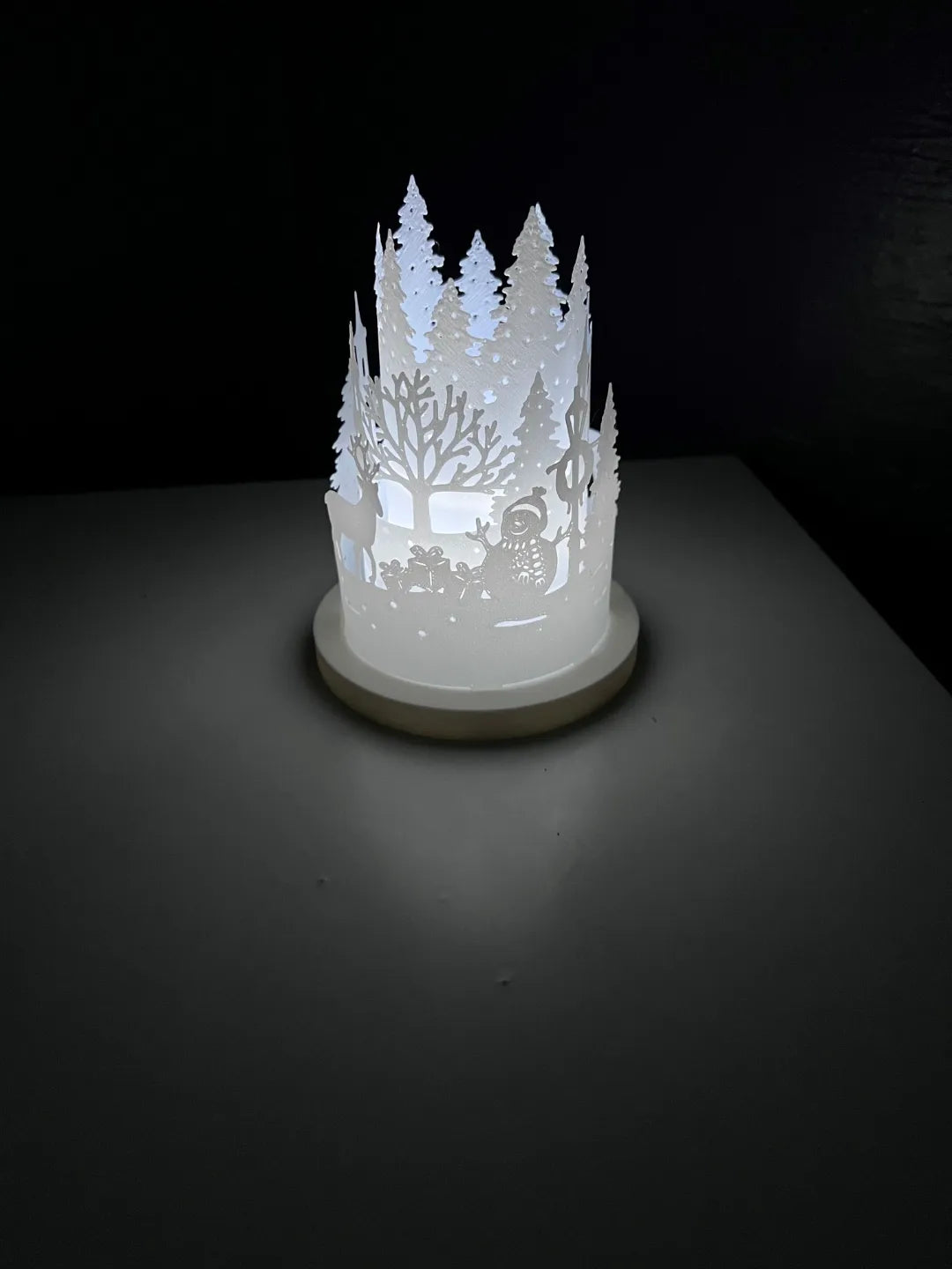 Deer and Snowman Lantern (designer photo)