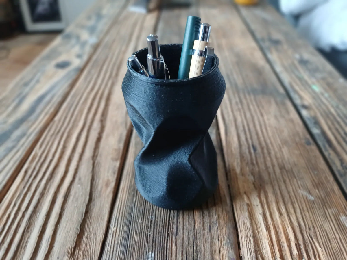 Crushed Can Pen Holder (designer photo)