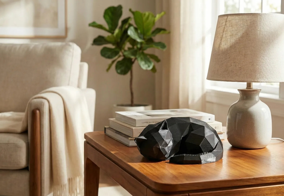 Low-Poly Sleeping Cat (designer photo)