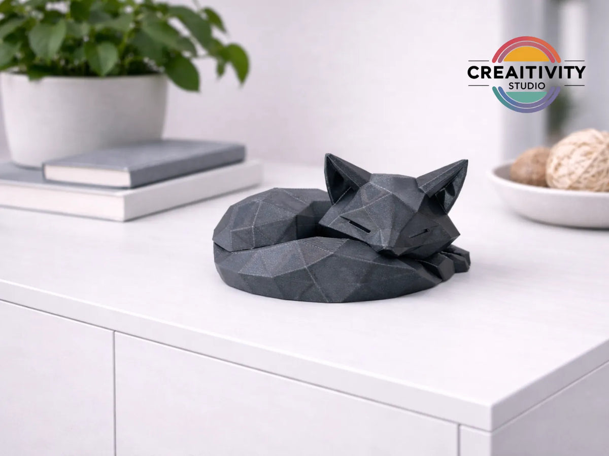Low-Poly Sleeping Fox (designer photo)