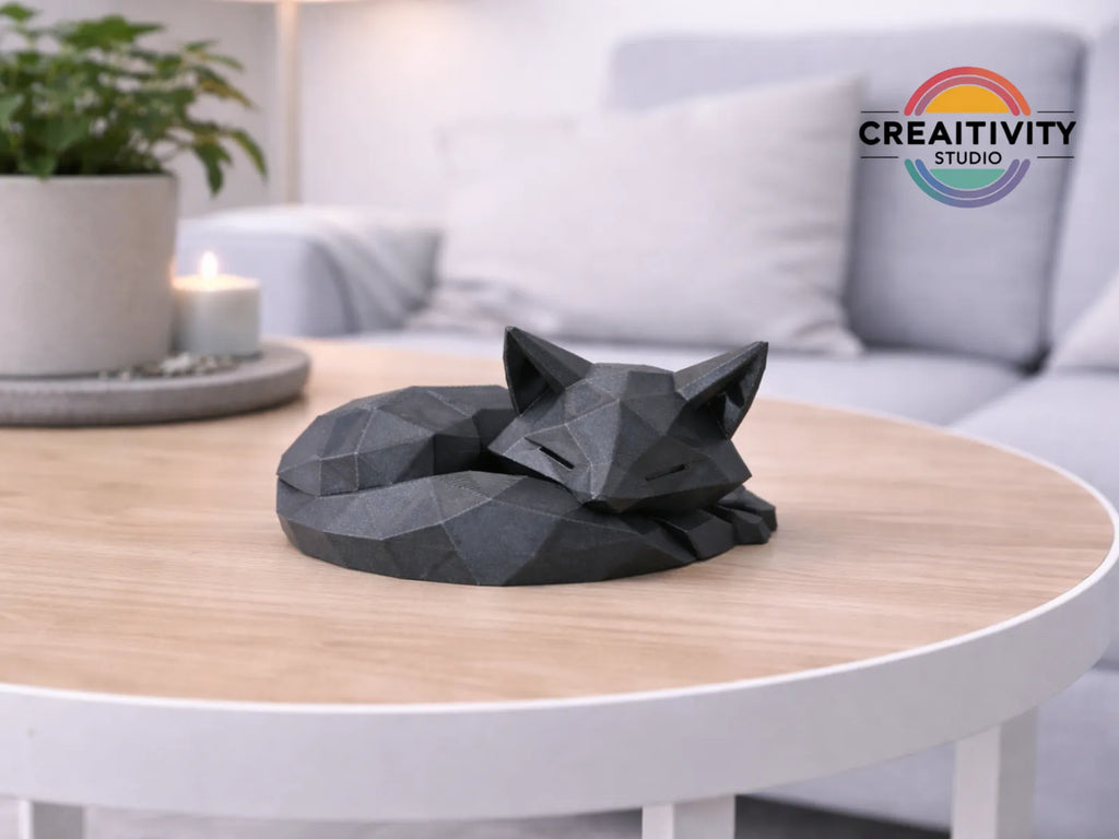 Low-Poly Sleeping Fox (designer photo)