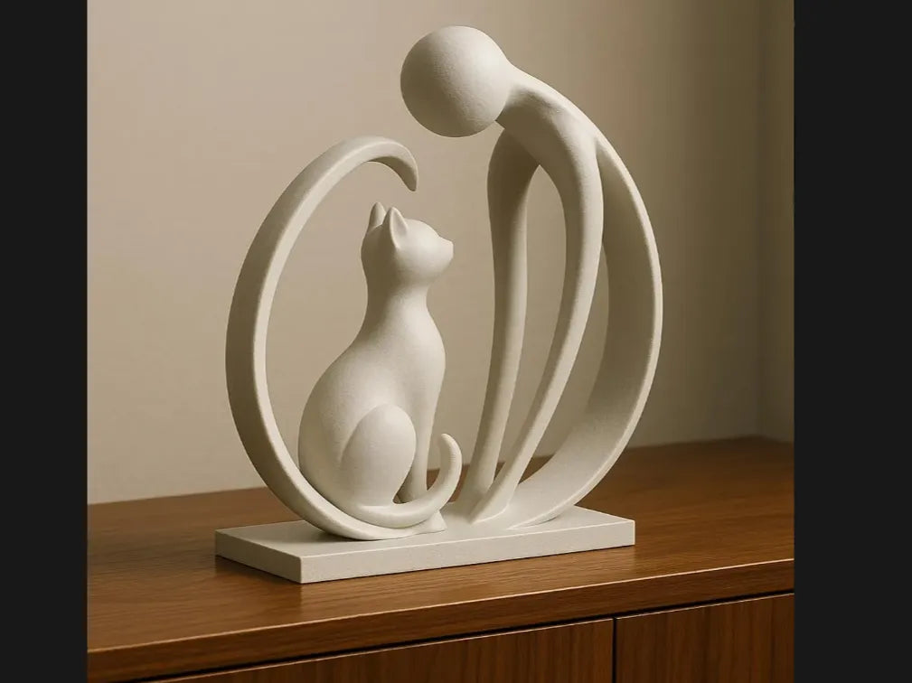 Silent Bond Human & Cat Sculpture (designer photo)